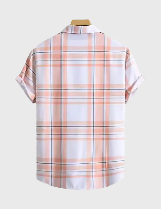 Orange and White Design Beach and casual Multicolor Printed Shirt Cotton Material Half Sleeves Mens roscoe