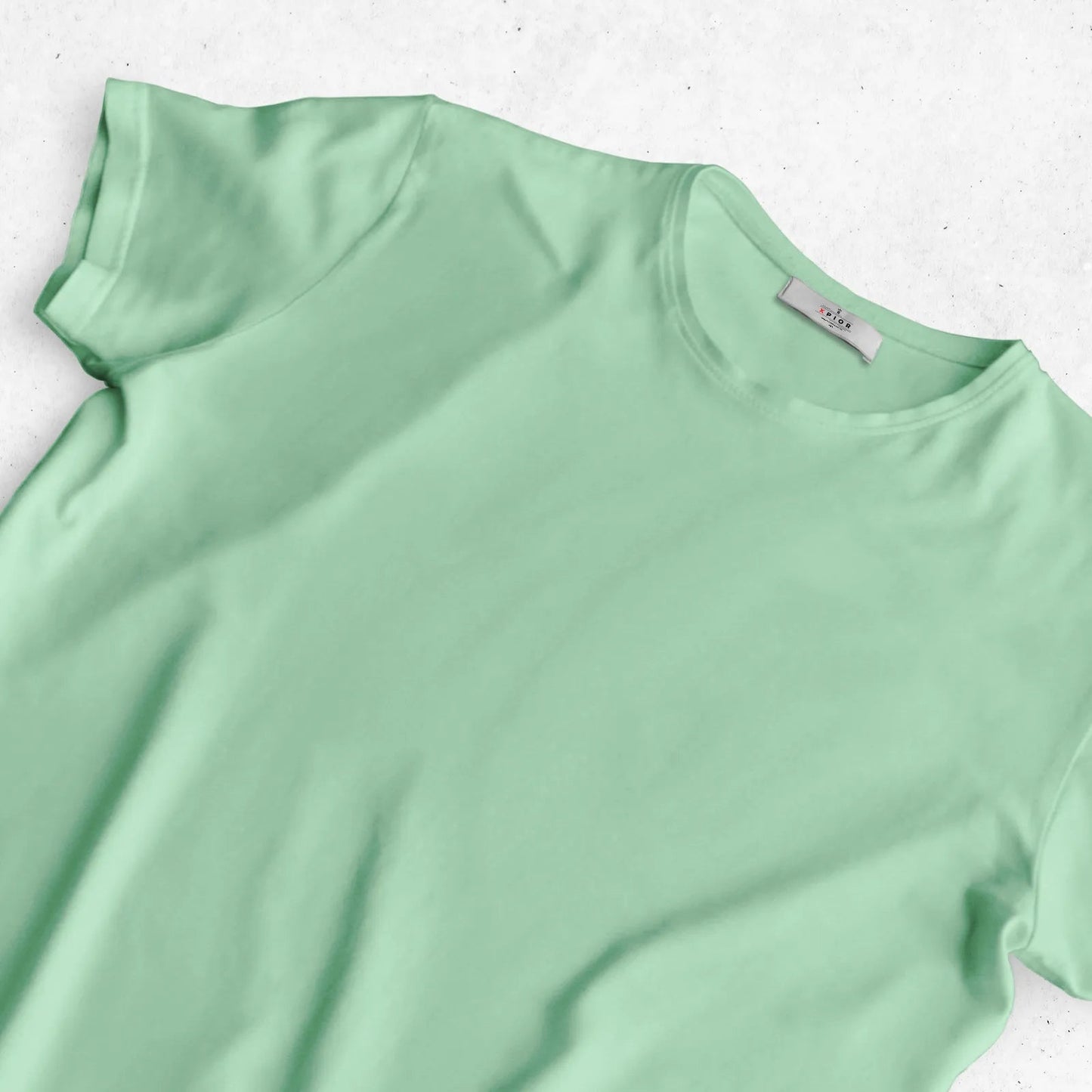 Energetic Half Sleeve Round Neck Green Color Men's roscoe Cotton T-Shirt Plain