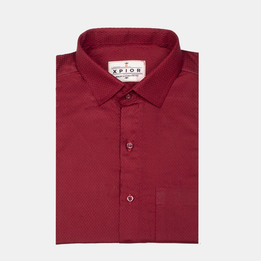 Visionary Men's Full Sleeves Plain Shirt Premium Collection Cotton Fabric Maroon