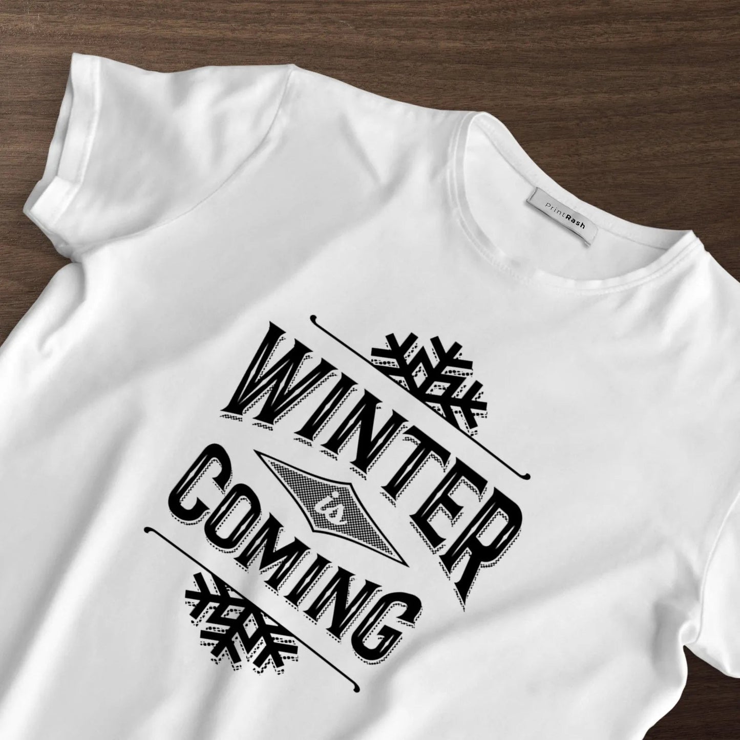 Winter is Coming Men's roscoe T-Shirt White Color Half Sleeve Round Neck Printed