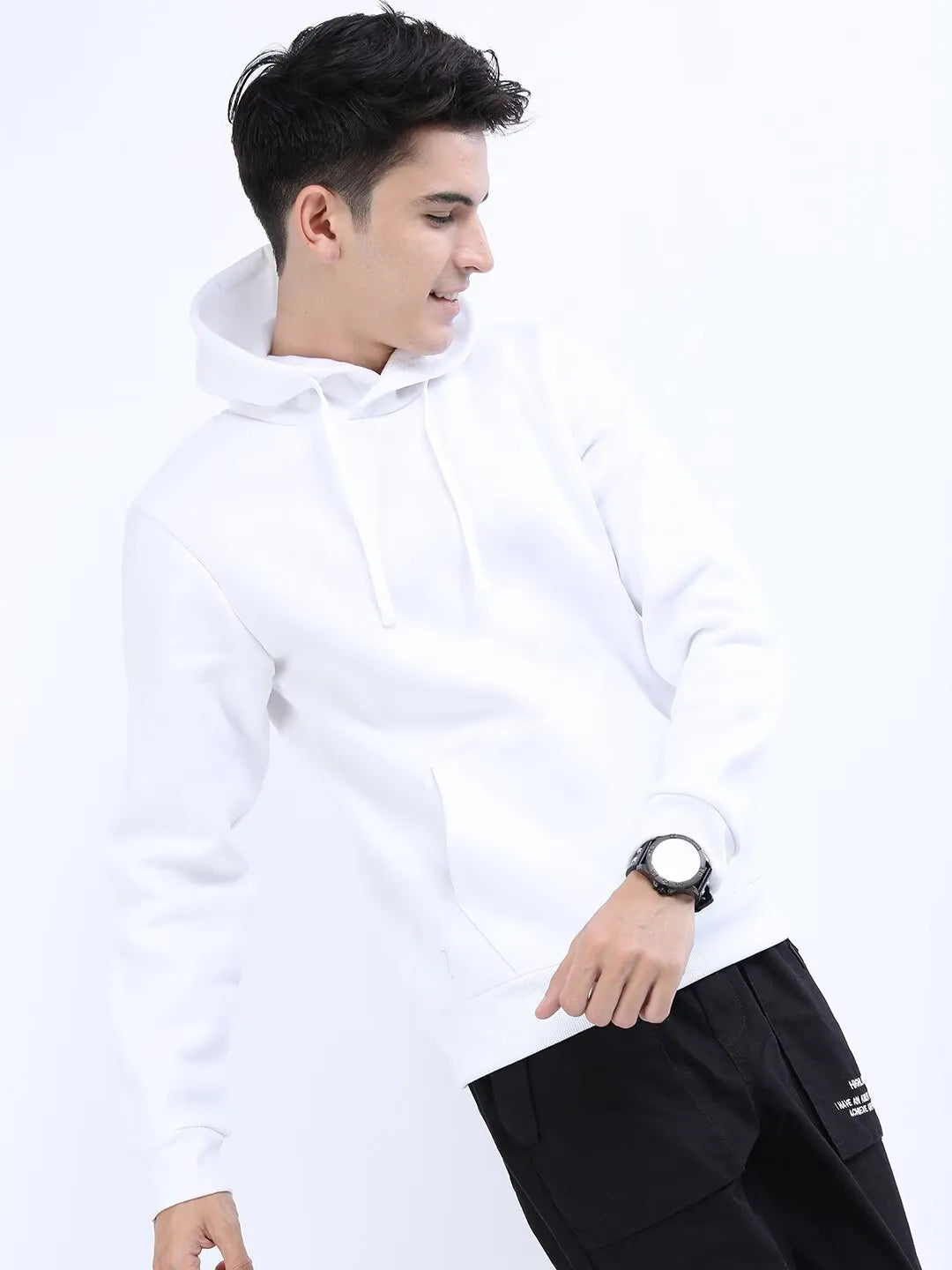 Unisex For Men and Women Hoodie White Color Full Sleeves