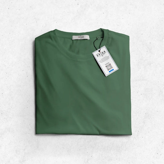 Rich Green Color Men's Cotton T-Shirt Plain Half Sleeve Round Neck