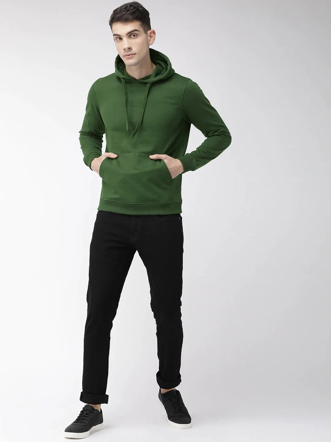 Full Sleeves Cotton Hoodie For Men and Women (Unisex) Dark green Color