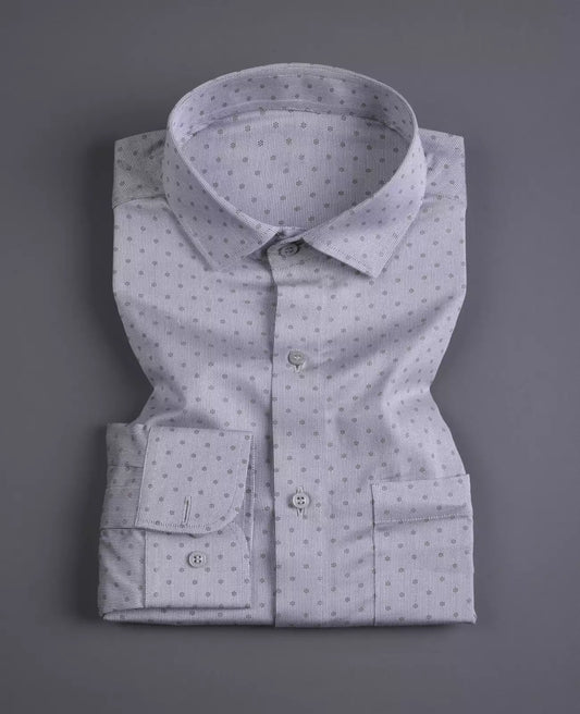 Men's Full Sleeves Mini Dots Shirt Premium Collection Cotton Fabric