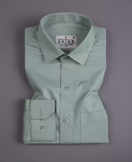 Men's Full Sleeves Plain Shirt Premium Collection Cotton Fabric Green