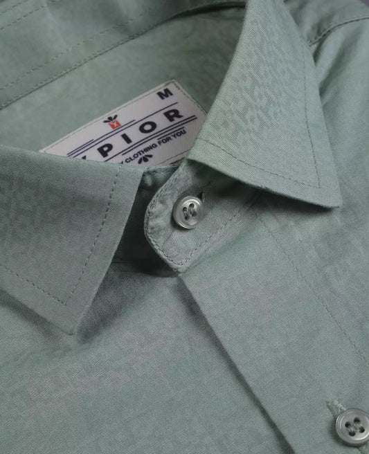 Men's Full Sleeves Plain Shirt Premium Collection Cotton Fabric Green