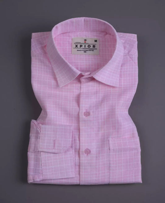 Men's Full Sleeves Plain Shirt Premium Collection Cotton Fabric Pink
