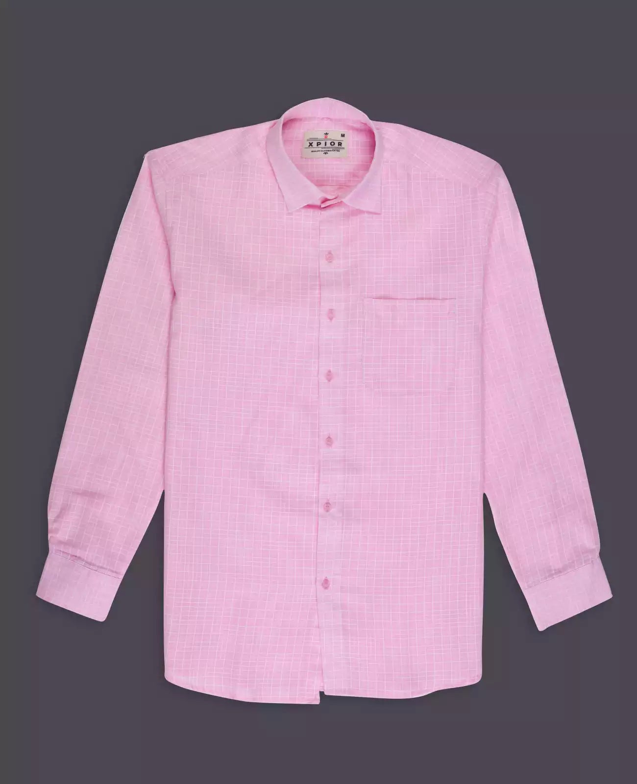 Men's Full Sleeves Plain Shirt Premium Collection Cotton Fabric Pink