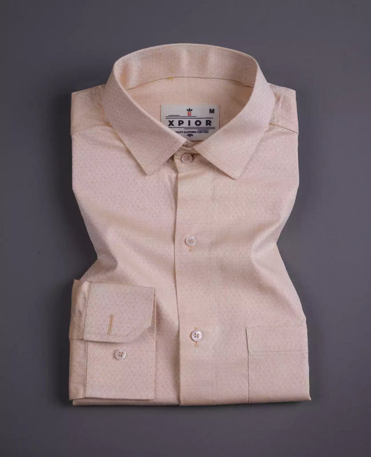 Men's full sleeves plain shirt premium collection cotton fabric peach