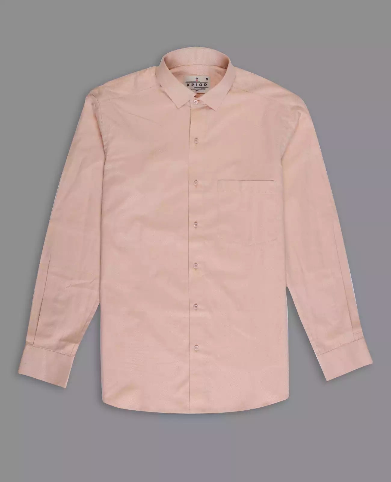 Men's full sleeves plain shirt premium collection cotton fabric peach