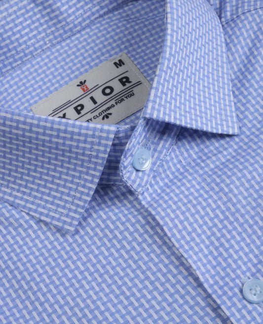 Men's Full Sleeves Plain Blue Shirt Premium Collection Cotton Fabric