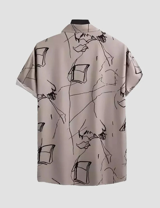 Blue and Gray Cheese Design Beach and casual Multicolor Printed Shirt Cotton Material Half Sleeves Mens roscoe